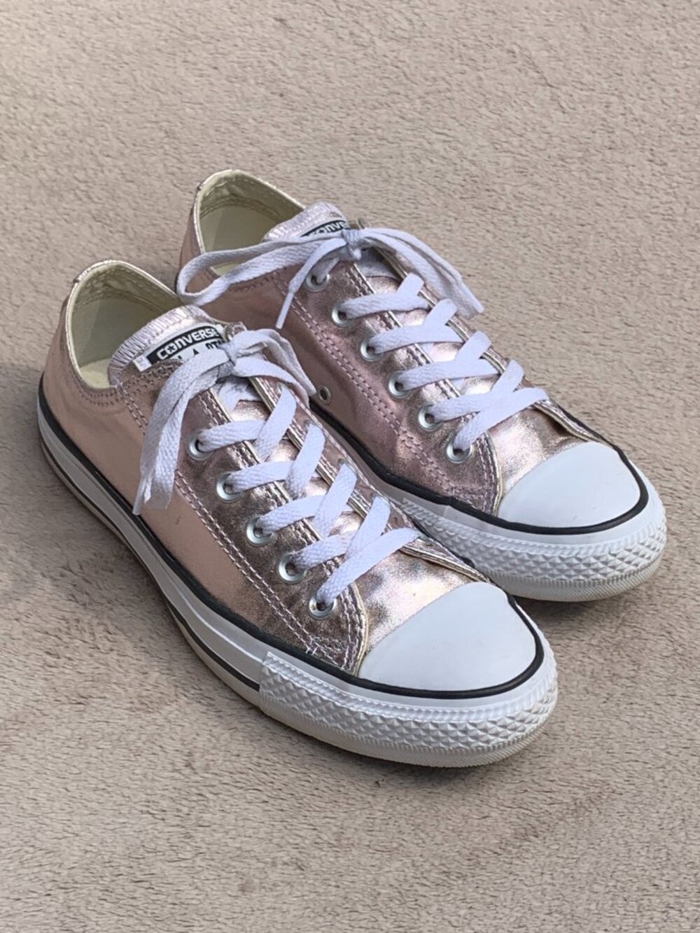 Converse Chuck Taylor All Star Low Rise Metallic Rose Sneakers Sz8